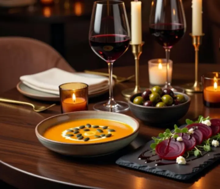 Kolacja degustacyjna serwowana podczas wieczoru pokerowego w restauracji Wonderstar s. r. o.