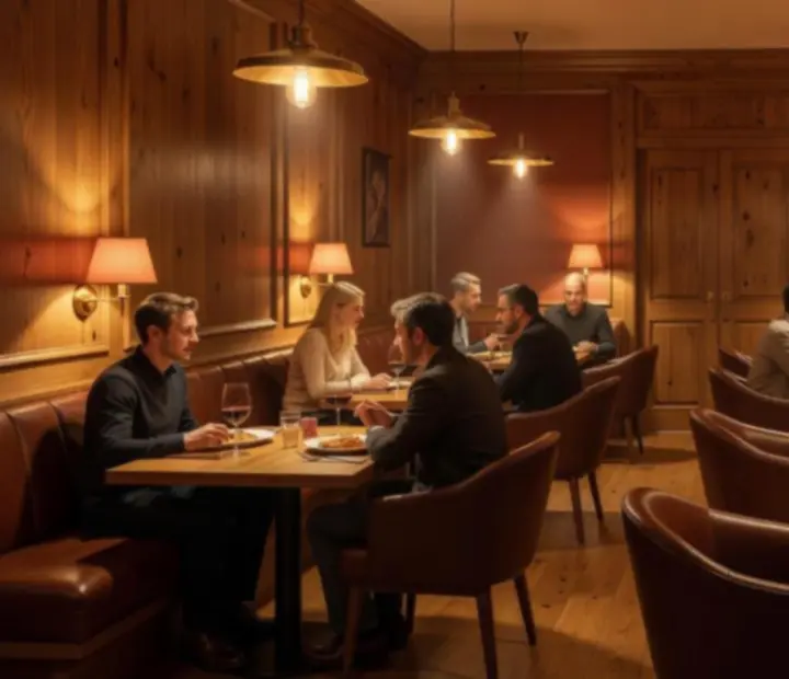 Panoramiczny widok restauracji Wonderstar s. r. o. podczas nastrojowego wieczoru pokerowego
